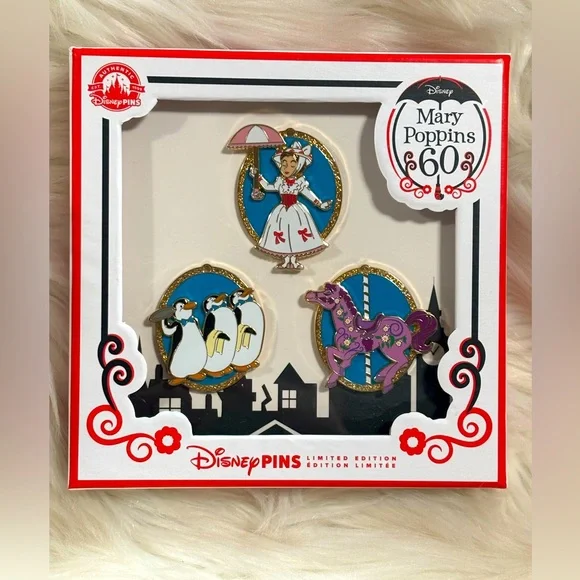 Disney Mary Poppins 60th Anniversary Collectible Limited Edition 3 Pin S… - Picture 1 of 6